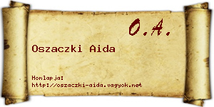 Oszaczki Aida névjegykártya